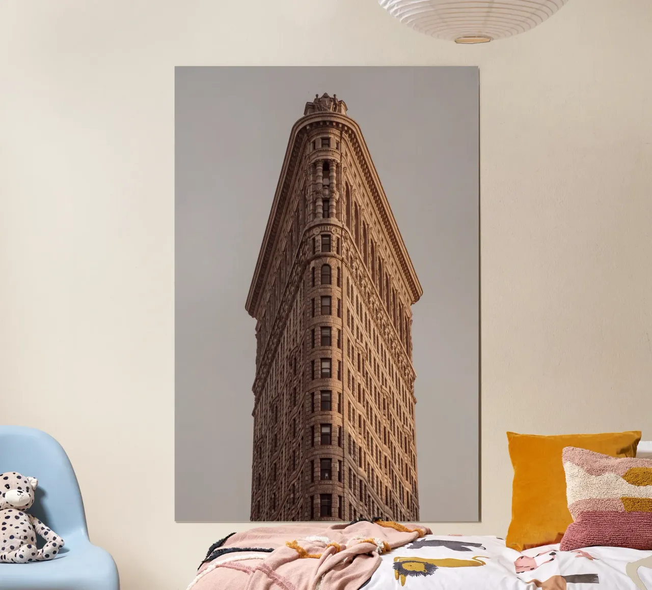 New York - Flat Iron Building poster con telaio in plastica da Nadine Ginzel