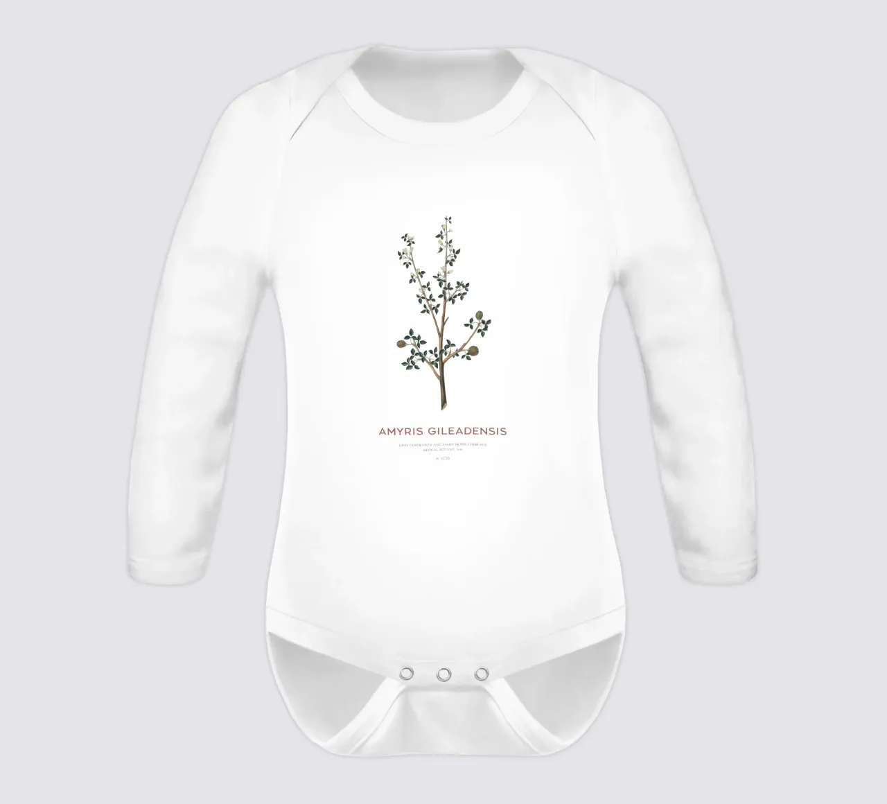 Albero del balsamo arabo o Amyris Gileadensis body neonato maniche lunghe da Vintagrafica
