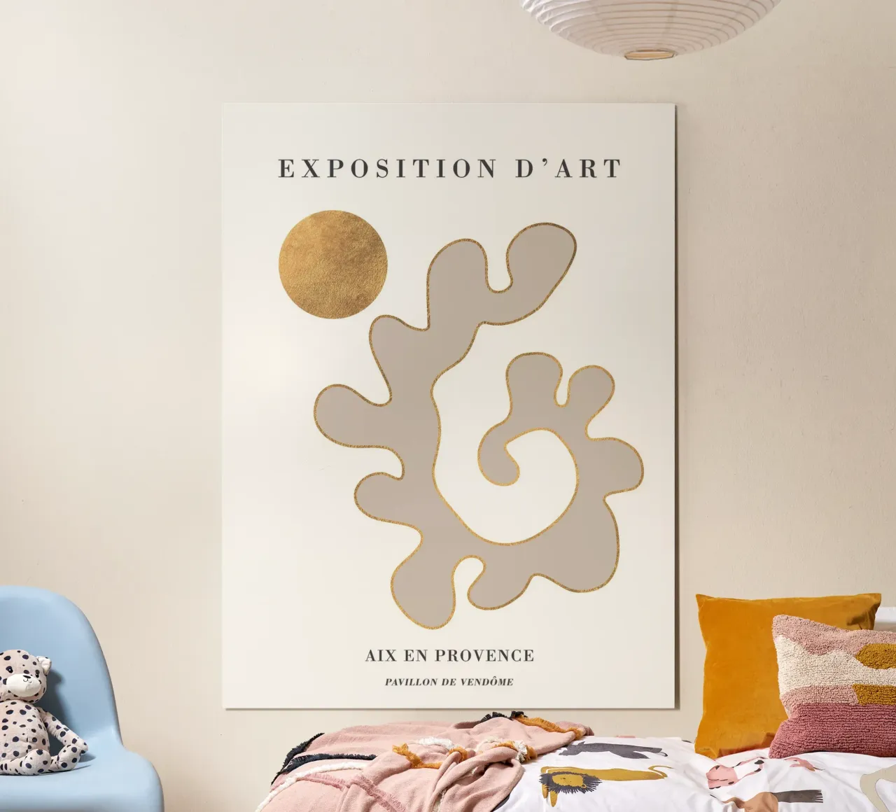 Arte astratta con accenti dorati - Design elegante poster da Whole©