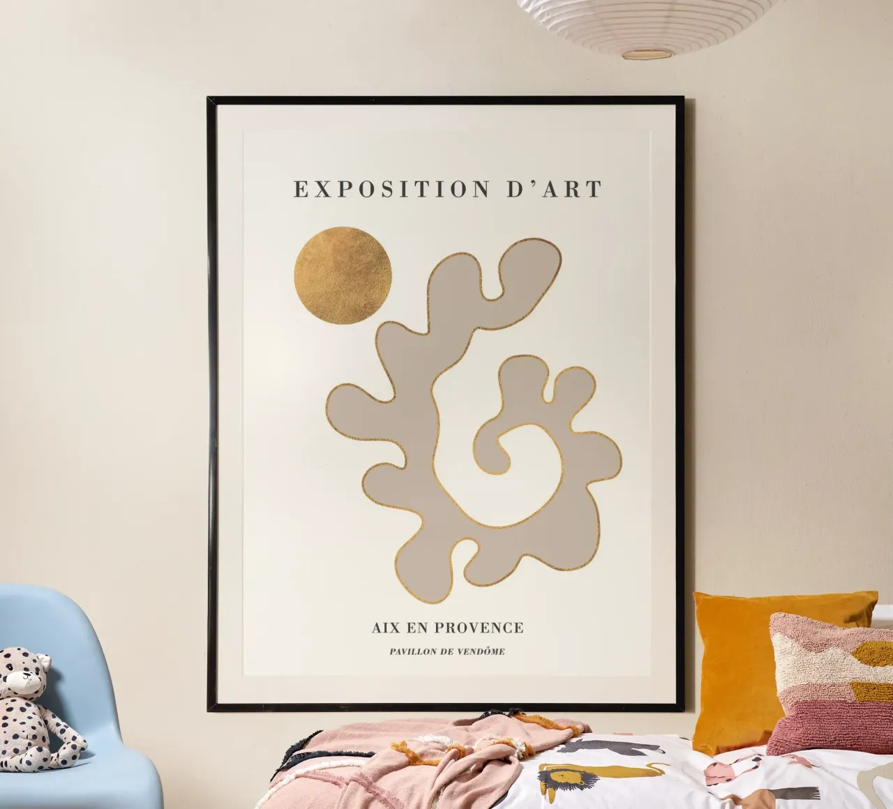 Arte astratta con accenti dorati - Design elegante poster da Whole©