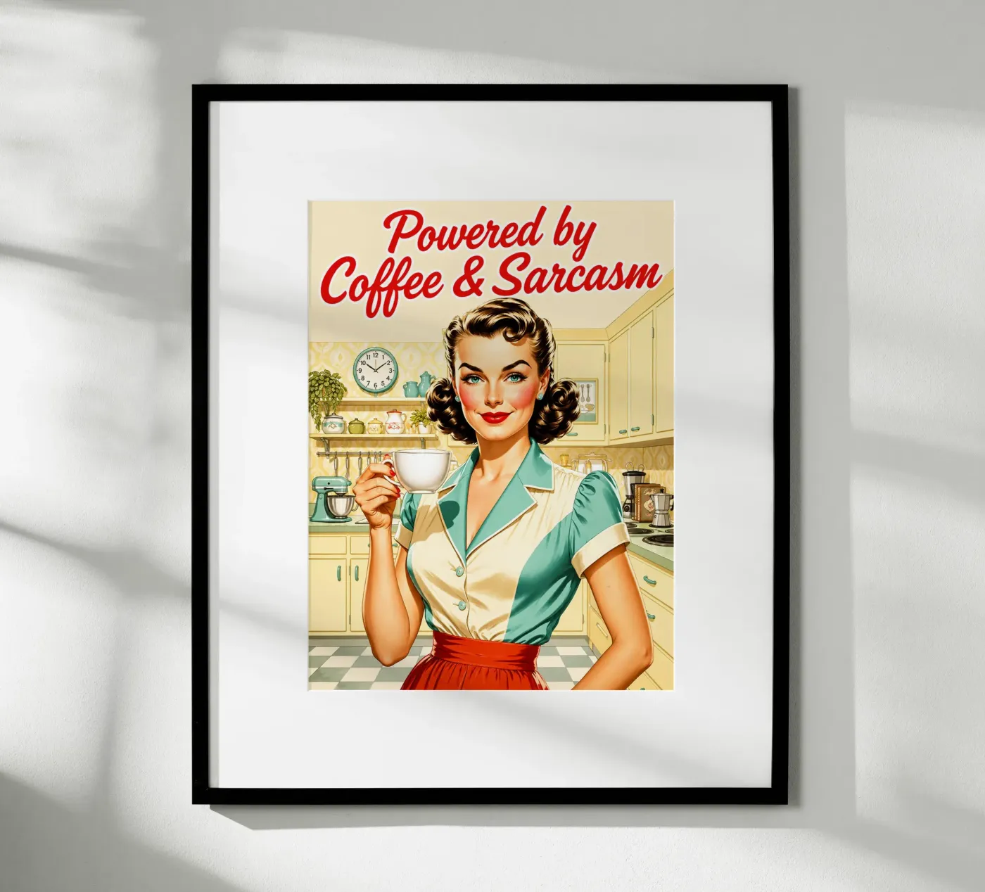 alimentato da caffè e sarcasmo poster da Plumpz