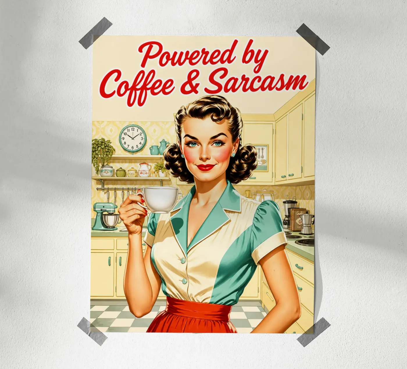 alimentato da caffè e sarcasmo poster da Plumpz