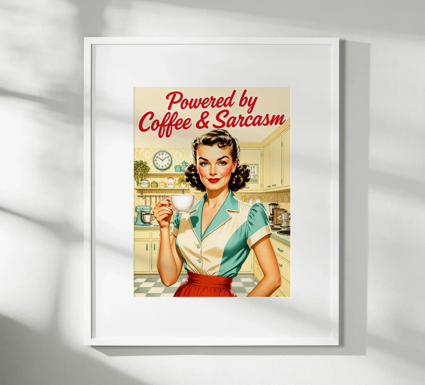 alimentato da caffè e sarcasmo poster da Plumpz