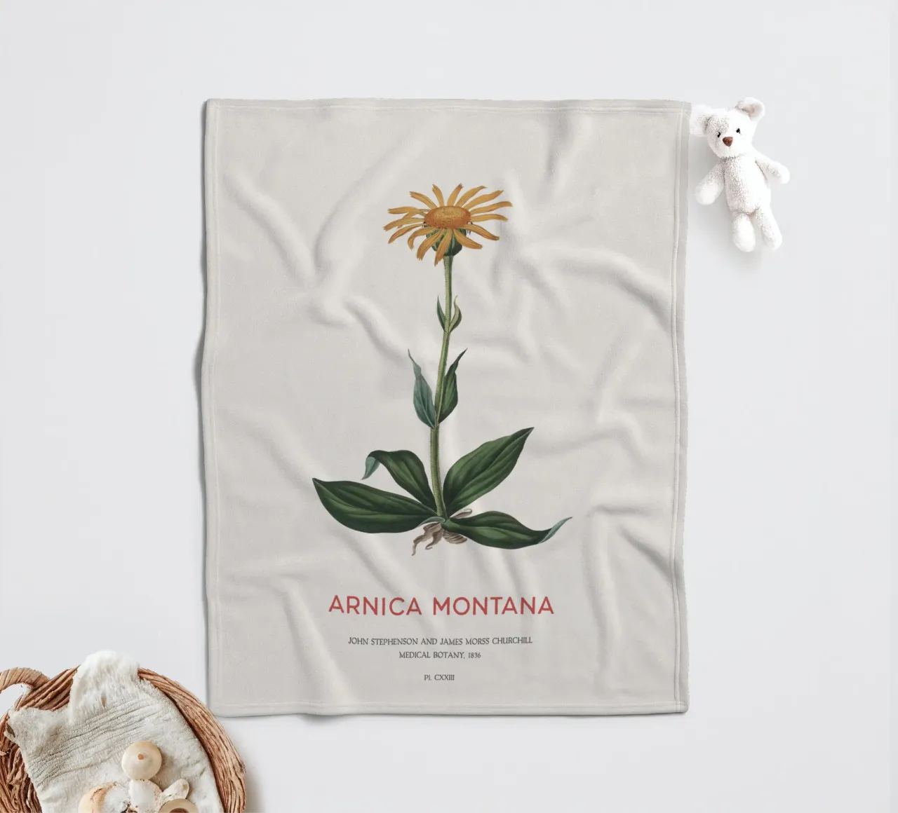 Bergtabak oder Arnika Montana Fleecedecke von Vintagrafica