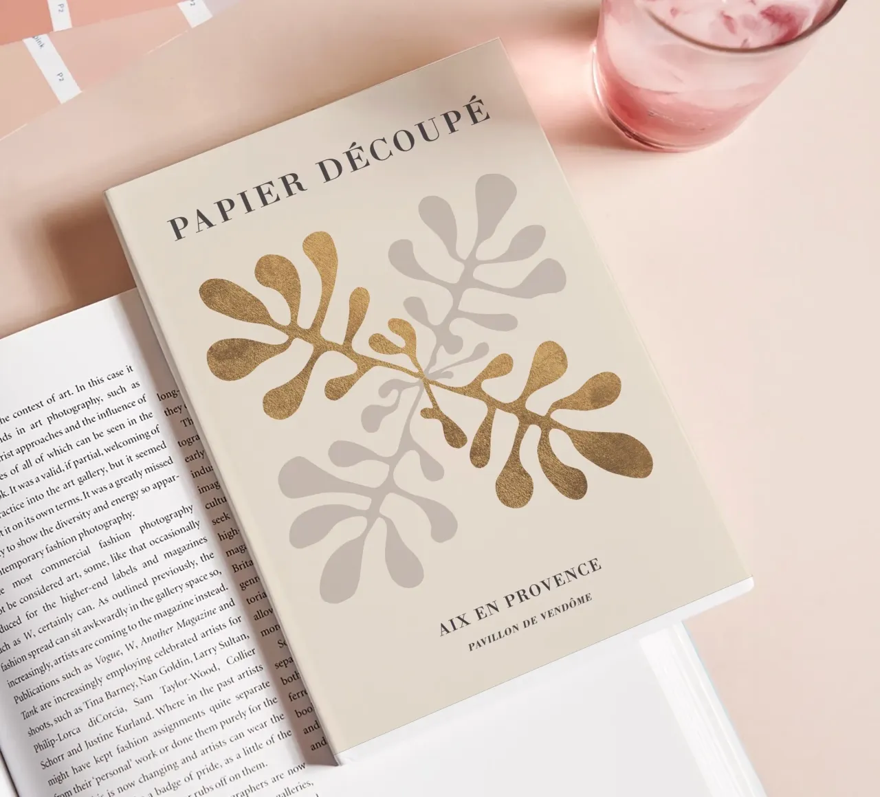 Golden paper cut-outs - abstract art for modern spaces notebook by Whole©
