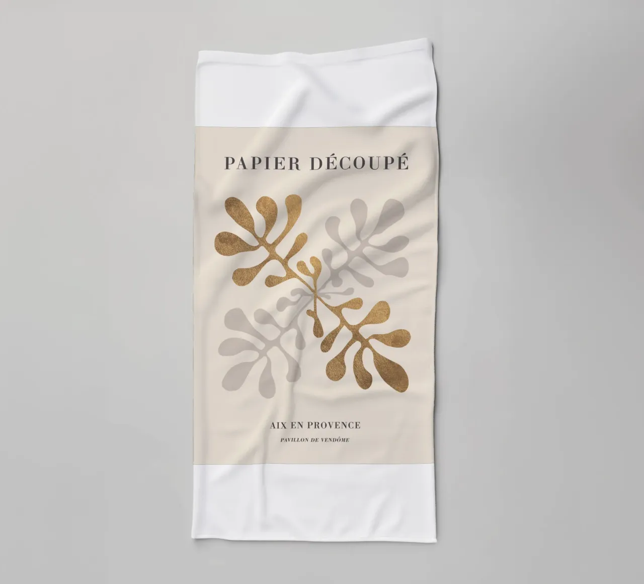 Golden paper cut-outs - abstract art for modern spaces towel by Whole©