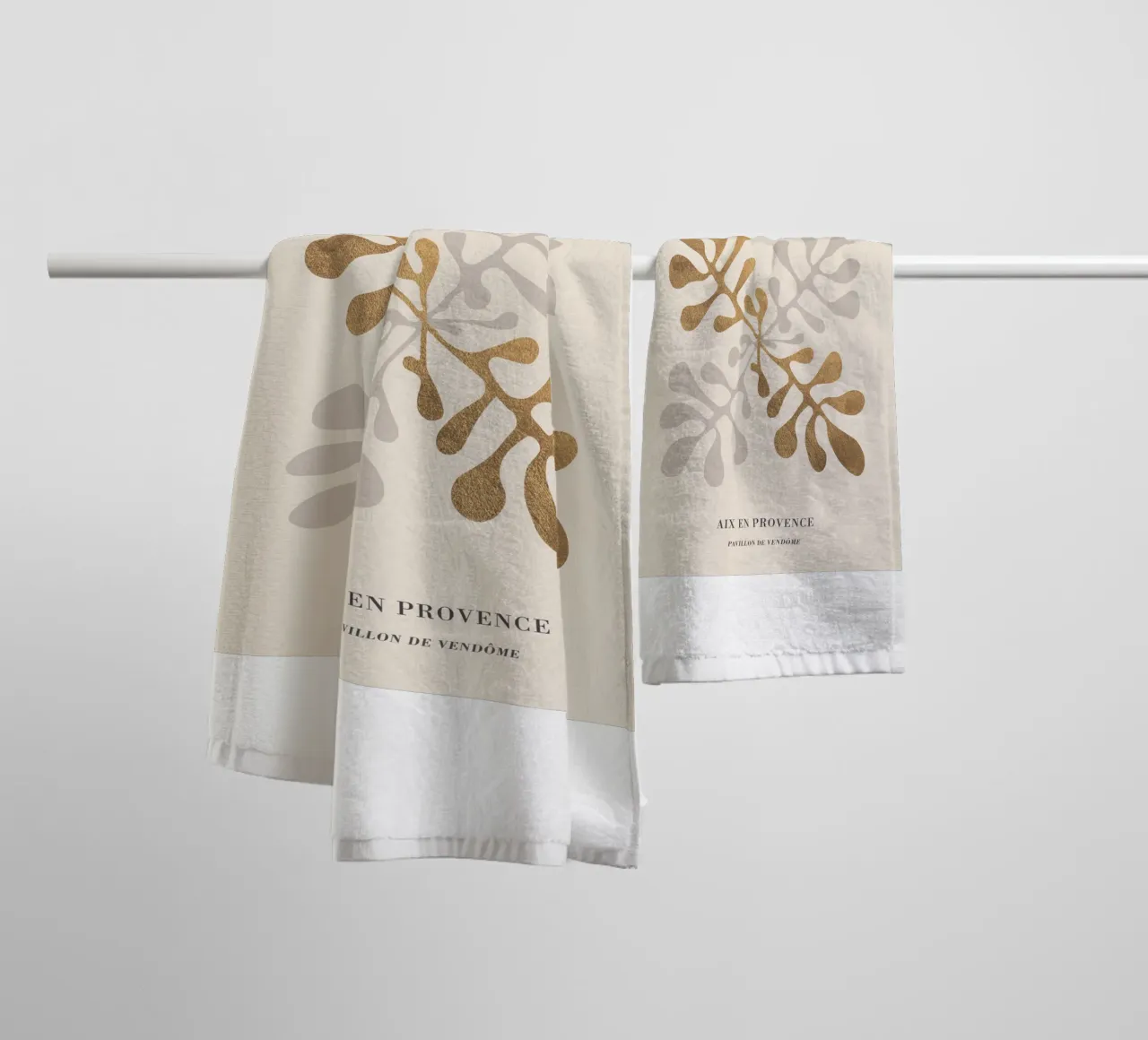 Golden paper cut-outs - abstract art for modern spaces towel by Whole©