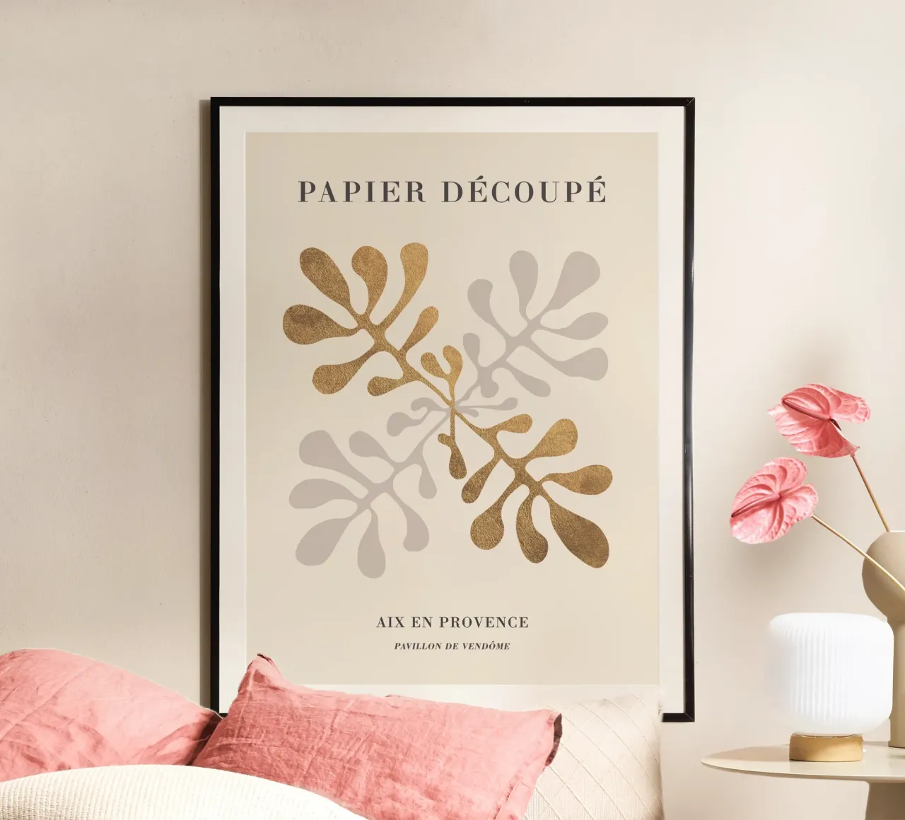 Golden paper cut-outs - abstract art for modern spaces poster by Whole©