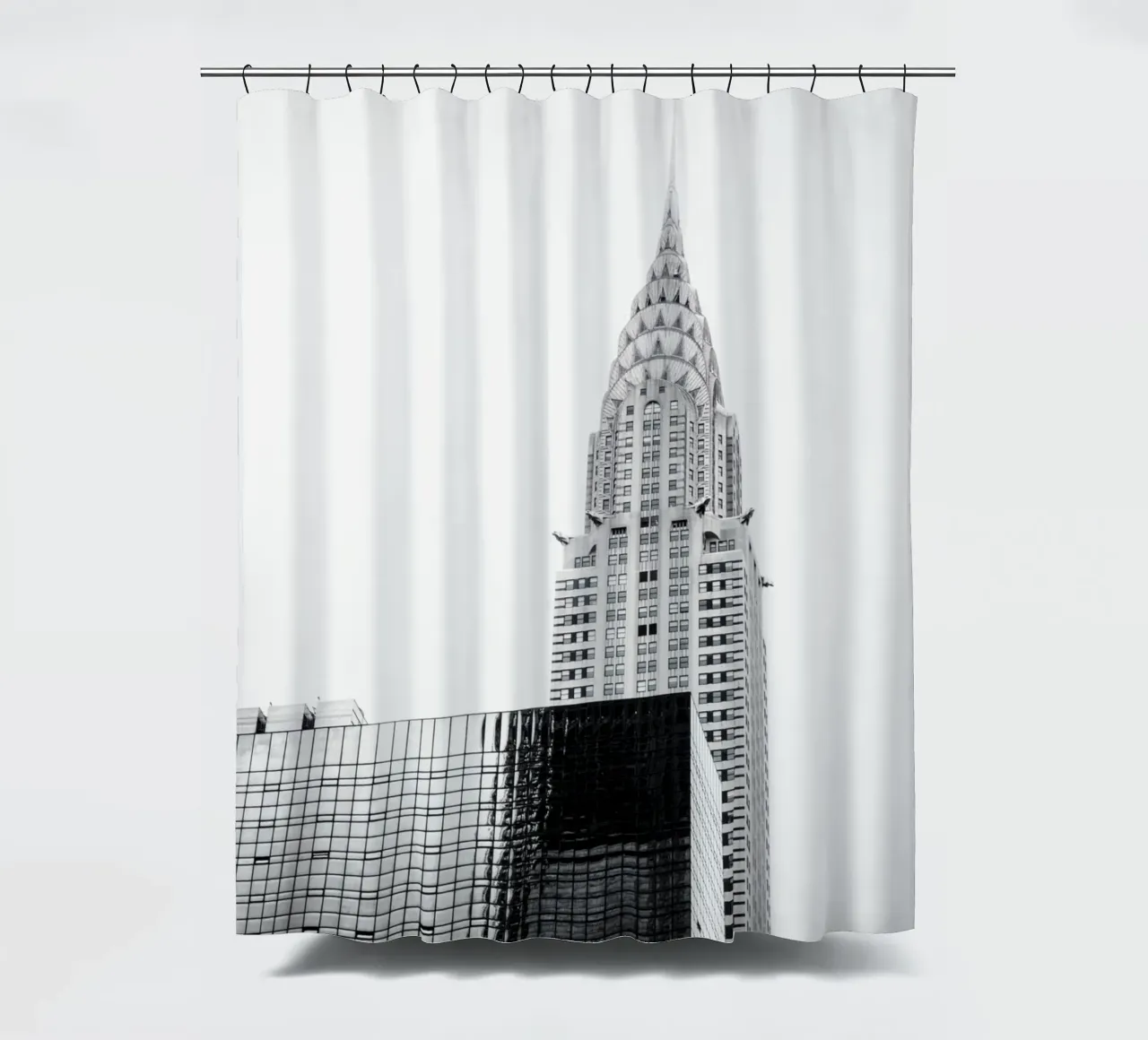 New York - Chrysler Builing in schwarzweiß tenda da doccia da Nadine Ginzel