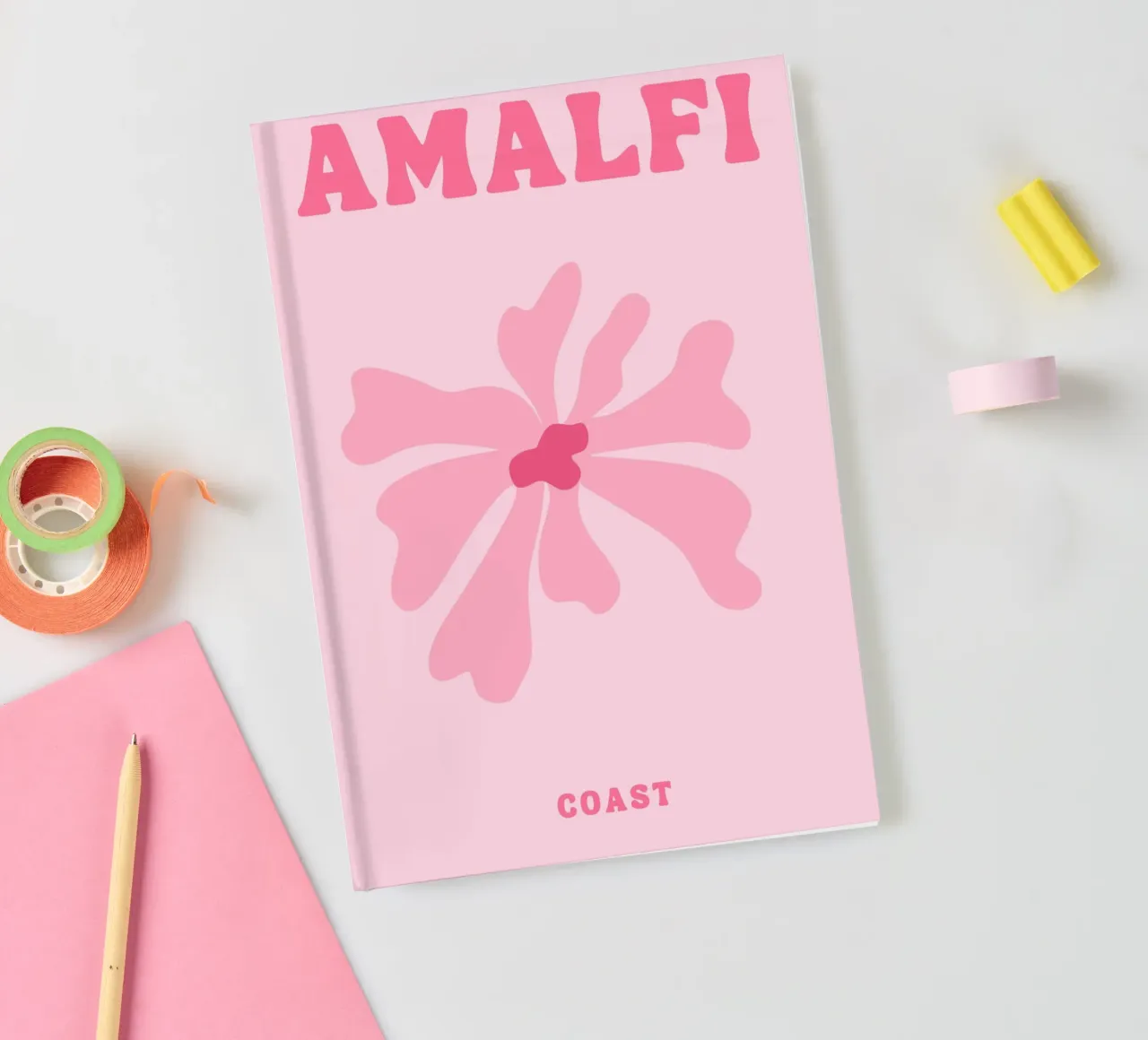 Amalfi Poster Print, Travel Poster, Preppy Room Decor notebook by pdigitalprints