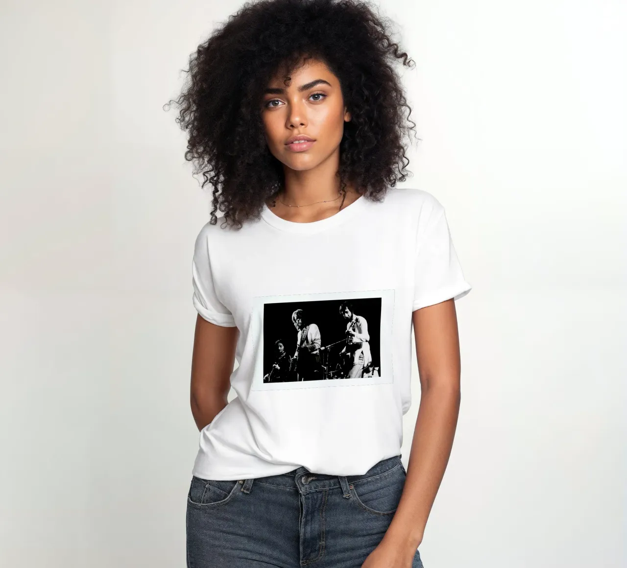 Eric Clapton and Pete Townsend t-shirt da donna da Gallery Print and Art Limited