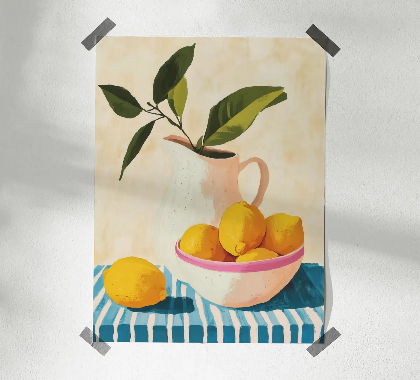 Lemons on Stripes poster da Ciao Bella