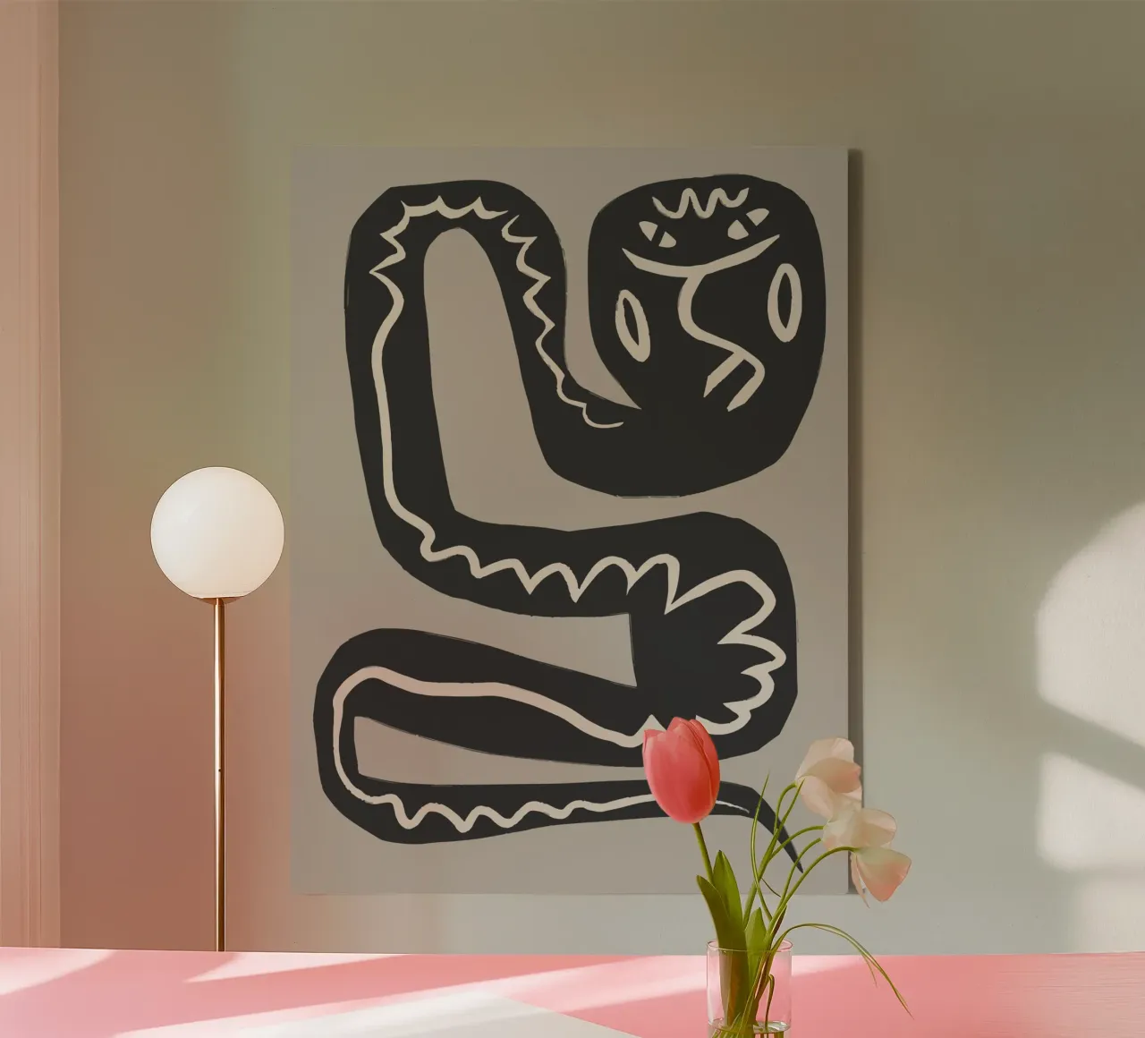 Desert Snake tela con Cornice a cassetta da Artsy Bessy