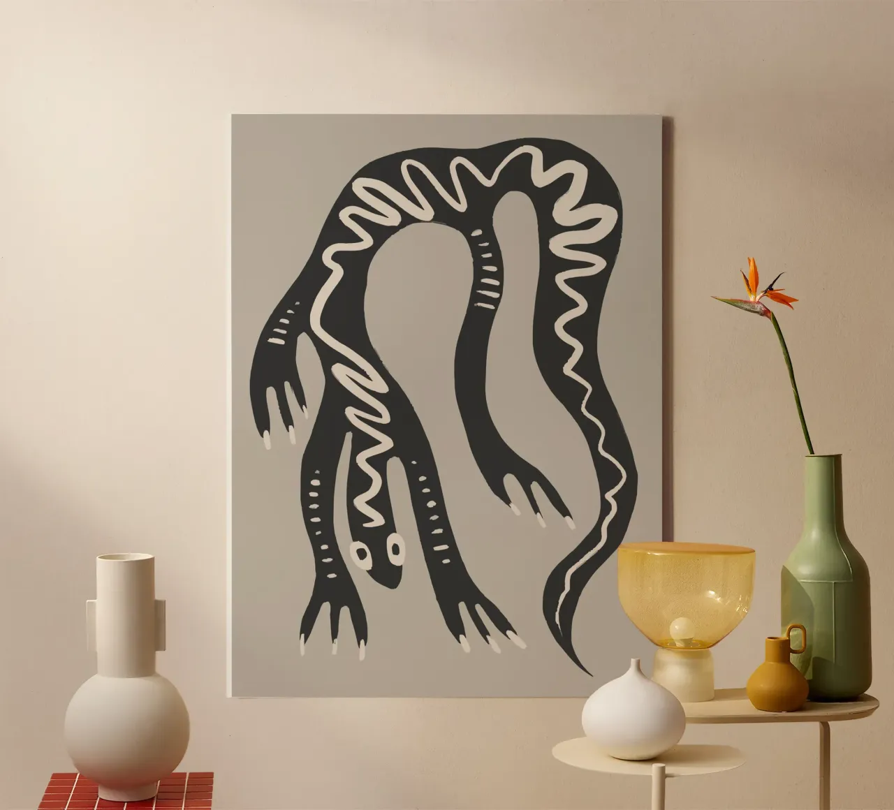 Desert Lizard tela con Cornice a cassetta da Artsy Bessy