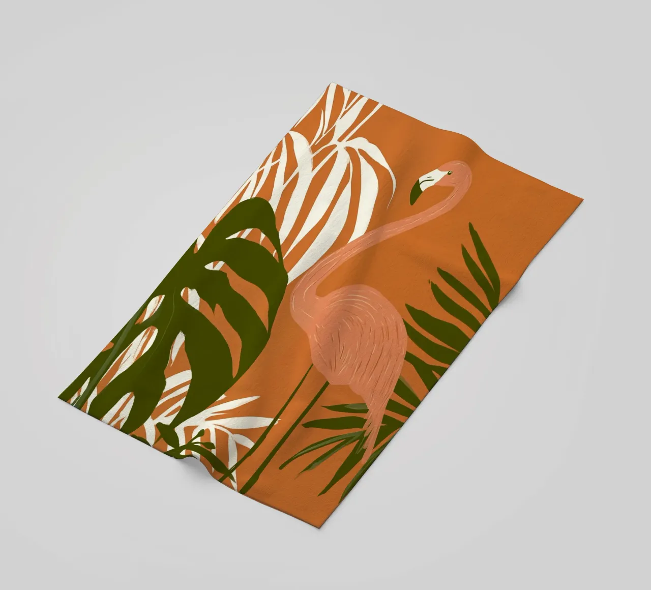 Piante di fenicottero e monstera in stile bohémien telo mare da Autofocus