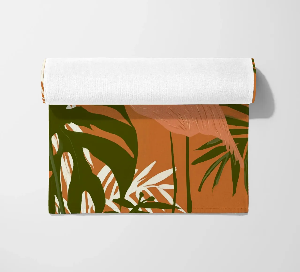 Piante di fenicottero e monstera in stile bohémien telo mare da Autofocus