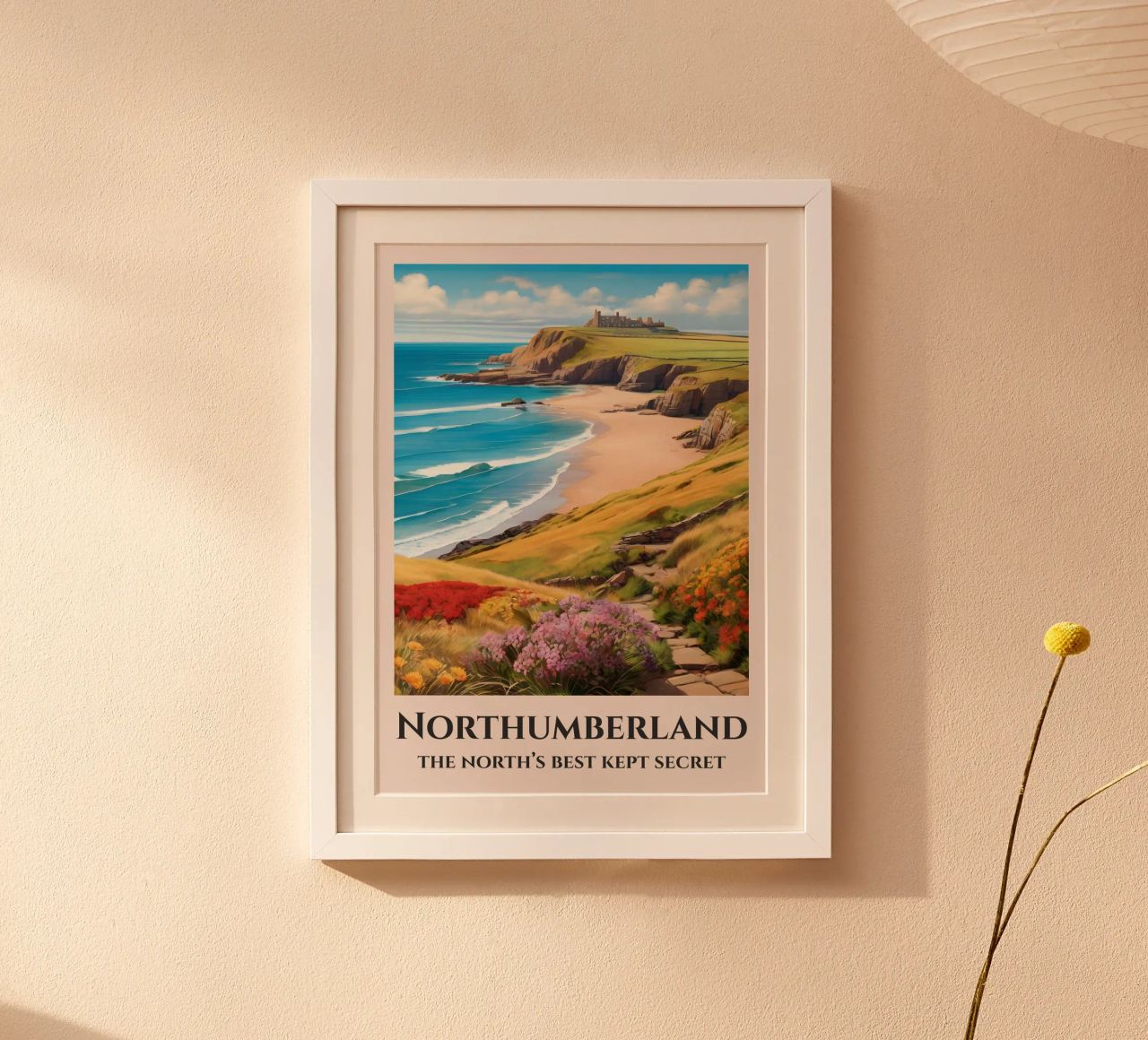 Northumberland England Rail Poster Poster von Charnwood Prints