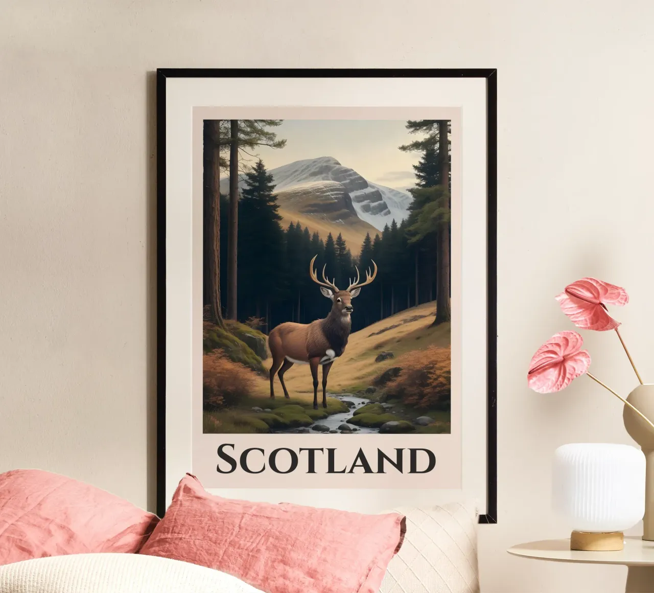 Poster Scozia Stag Rail poster da Charnwood Prints