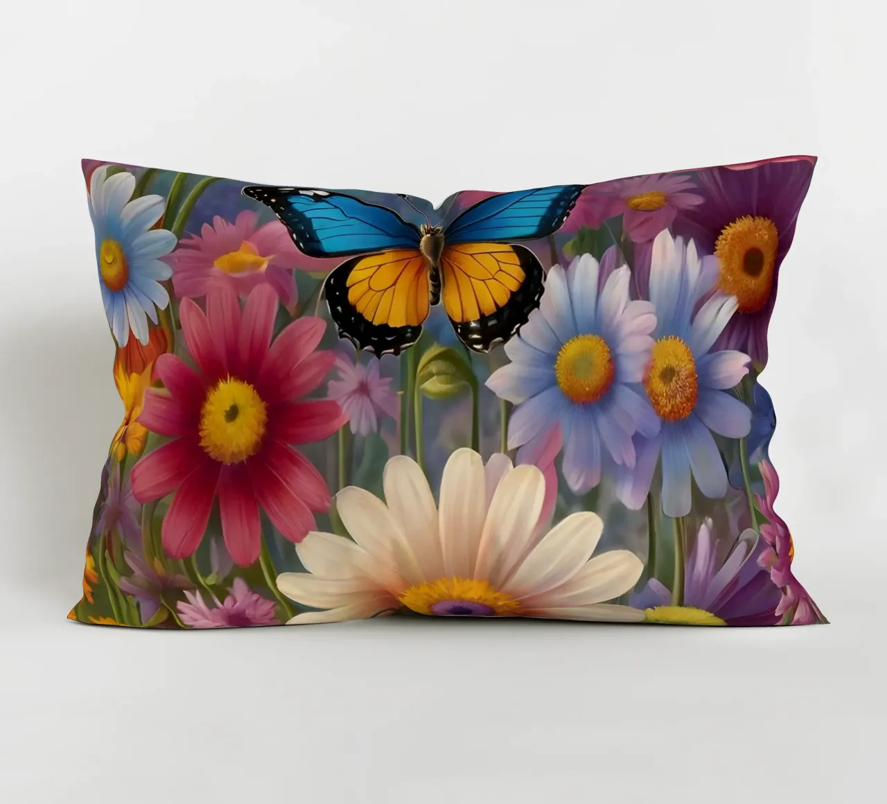 Prato di fiori selvatici con una farfalla cuscino da Charnwood Prints
