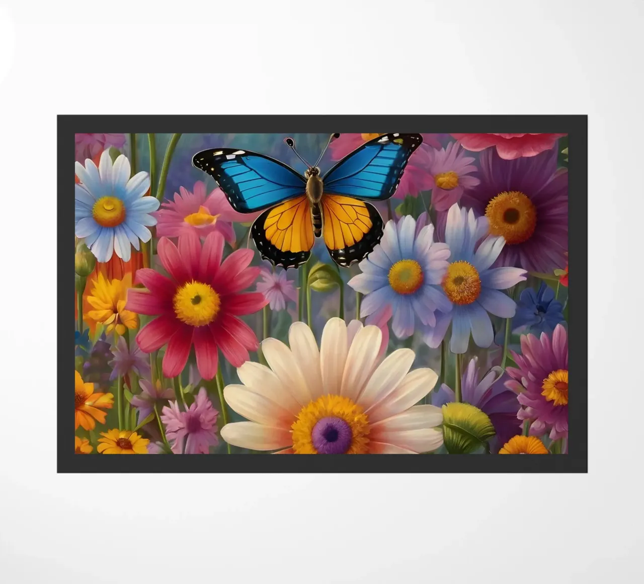 Prato di fiori selvatici con una farfalla zerbino da Charnwood Prints
