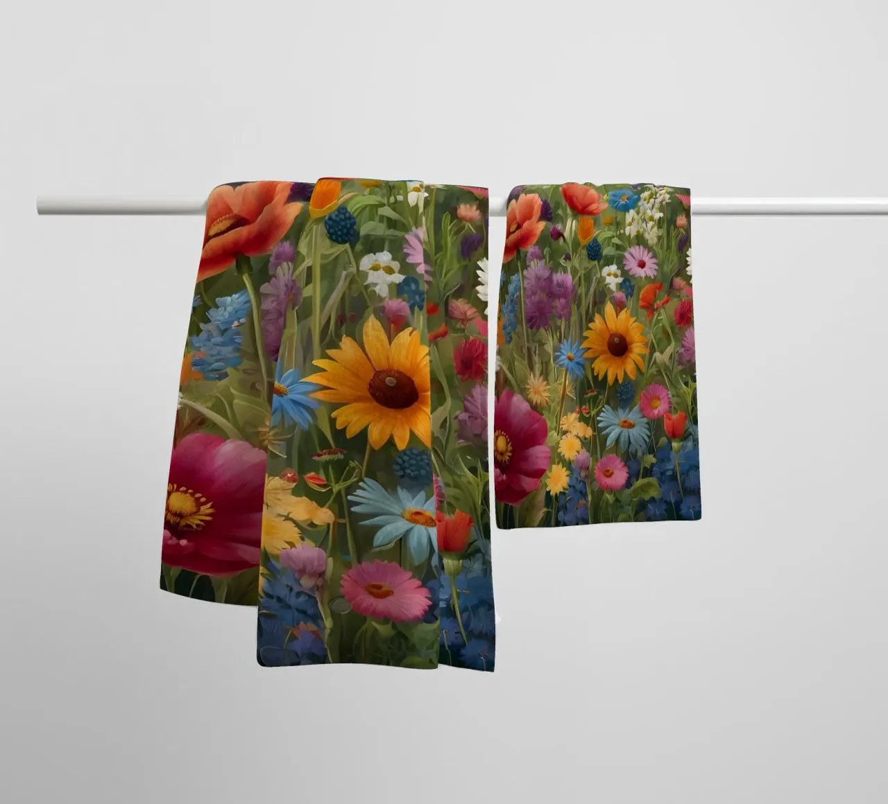Prato dei fiori selvatici asciugamano da bagno da Charnwood Prints