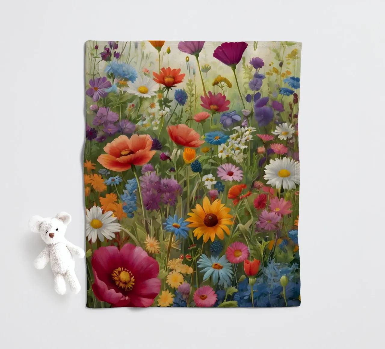 Prato dei fiori selvatici coperta in pile da Charnwood Prints