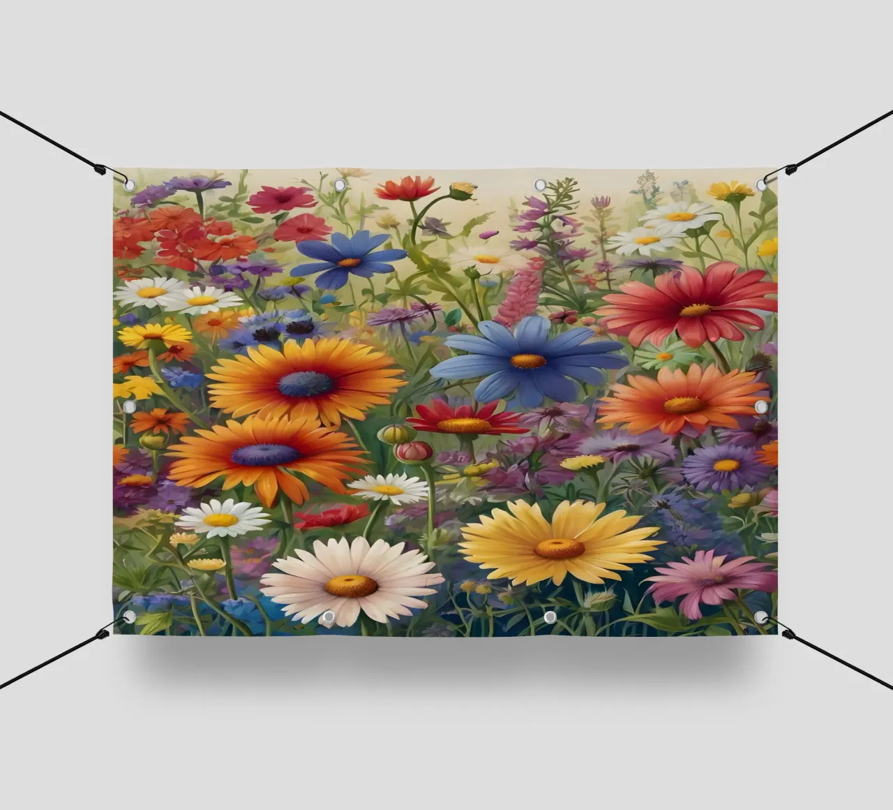 Fiori di campo colorati telo in pvc da Charnwood Prints