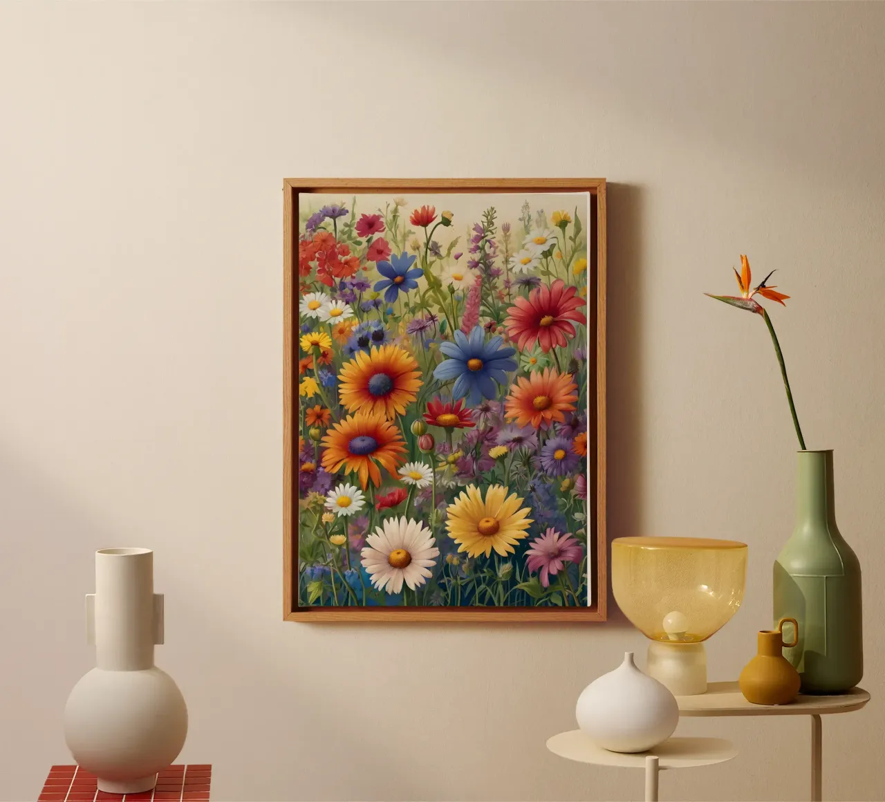 Fiori di campo colorati tela da Charnwood Prints