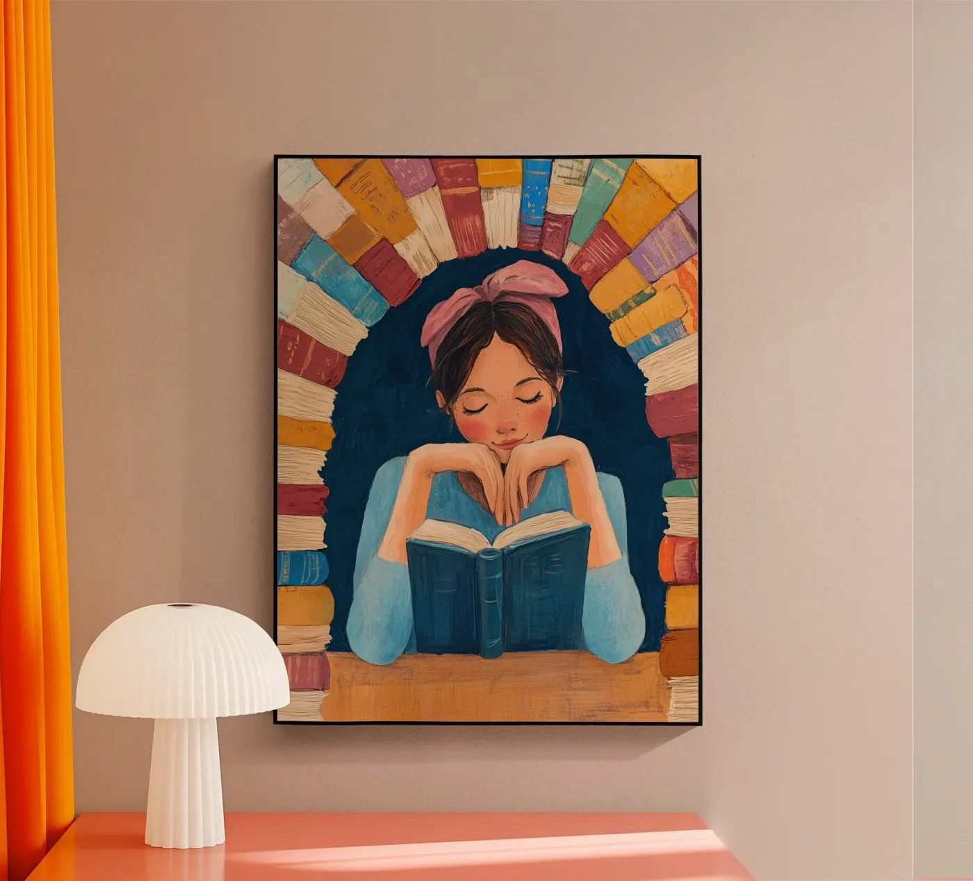 Reader in Book Nook plexiglass da Freya
