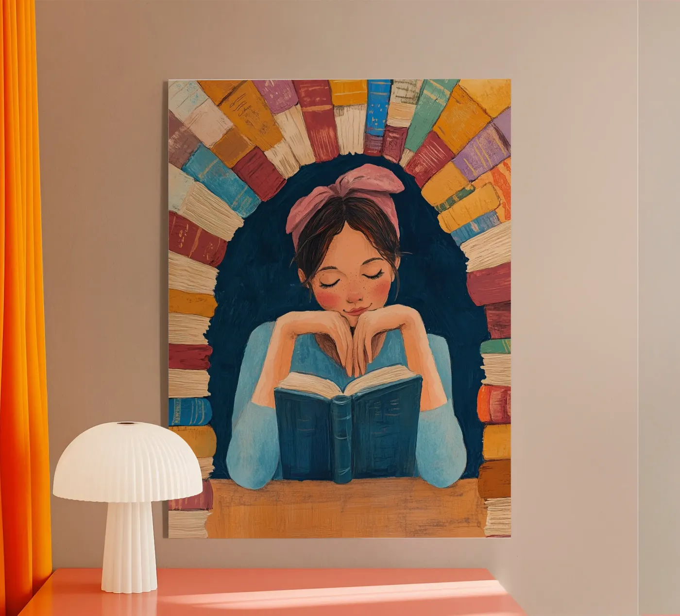Reader in Book Nook plexiglass da Freya