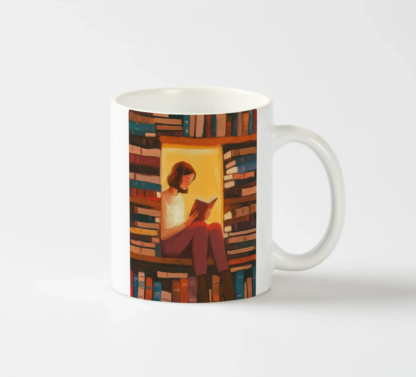 Cozy Library Reader ceramic mug by Freya