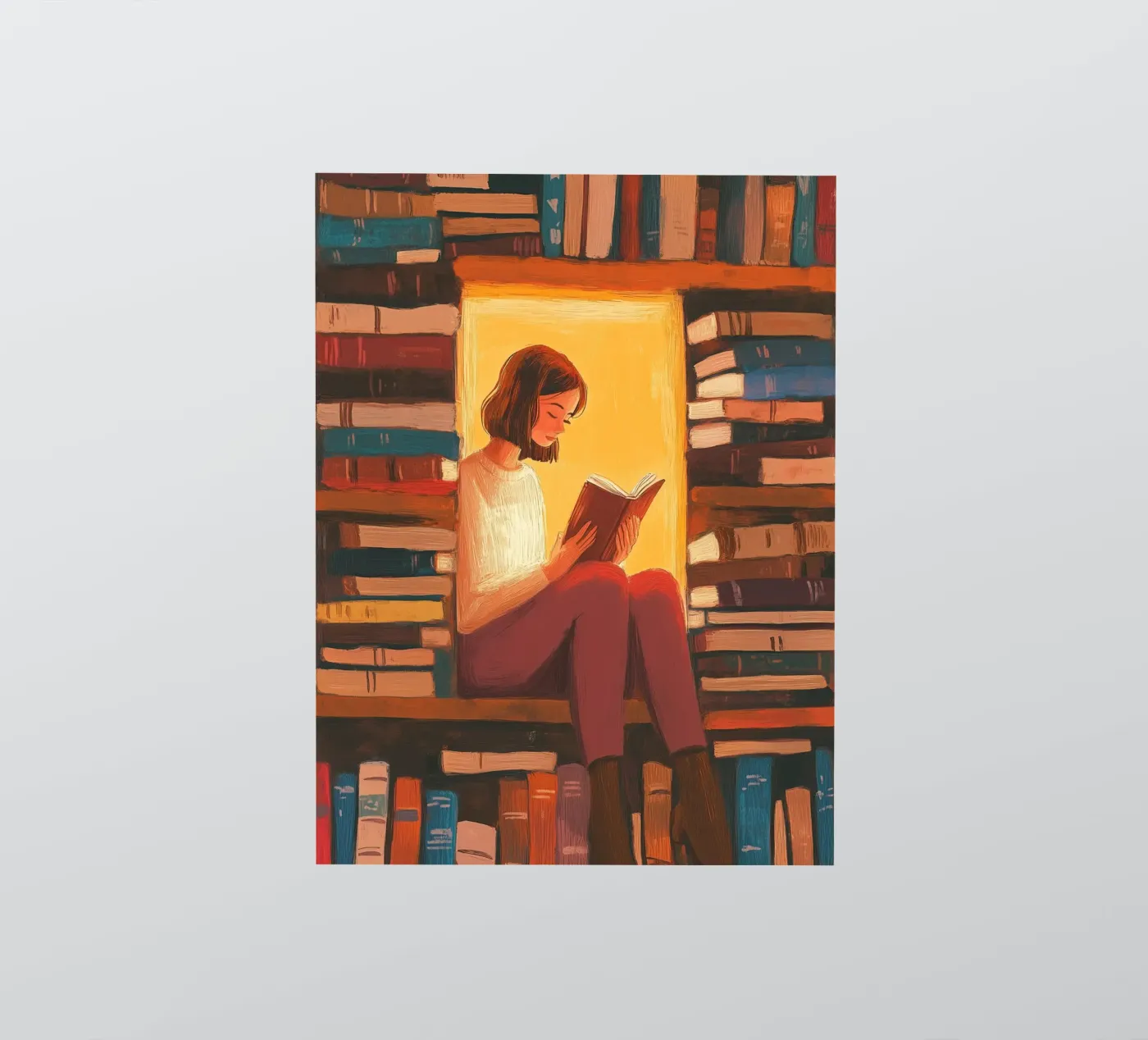 Cozy Library Reader sticker by Freya