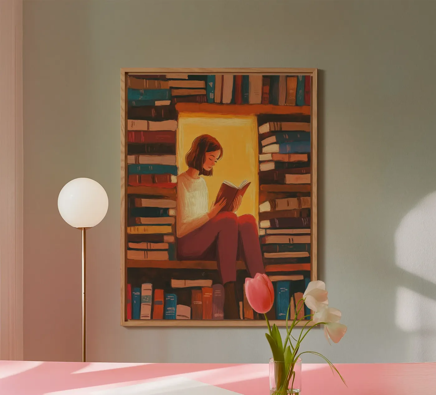 Cozy Library Reader alluminio dibond da Freya
