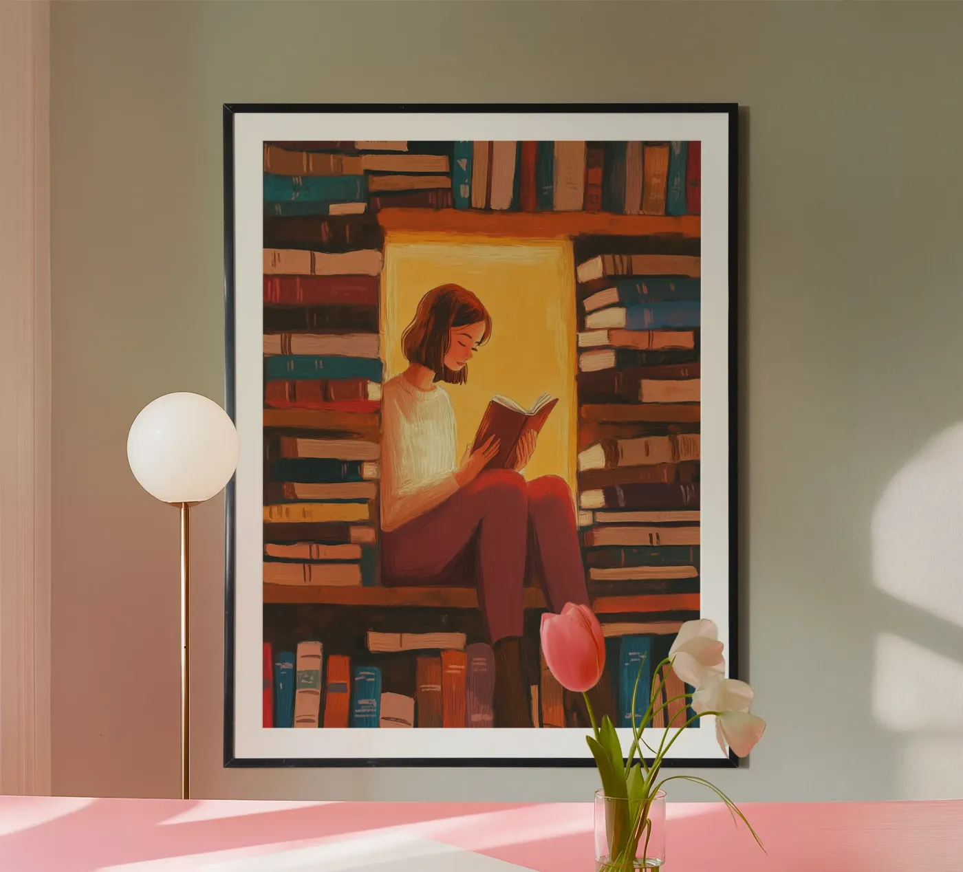 Cozy Library Reader poster da Freya