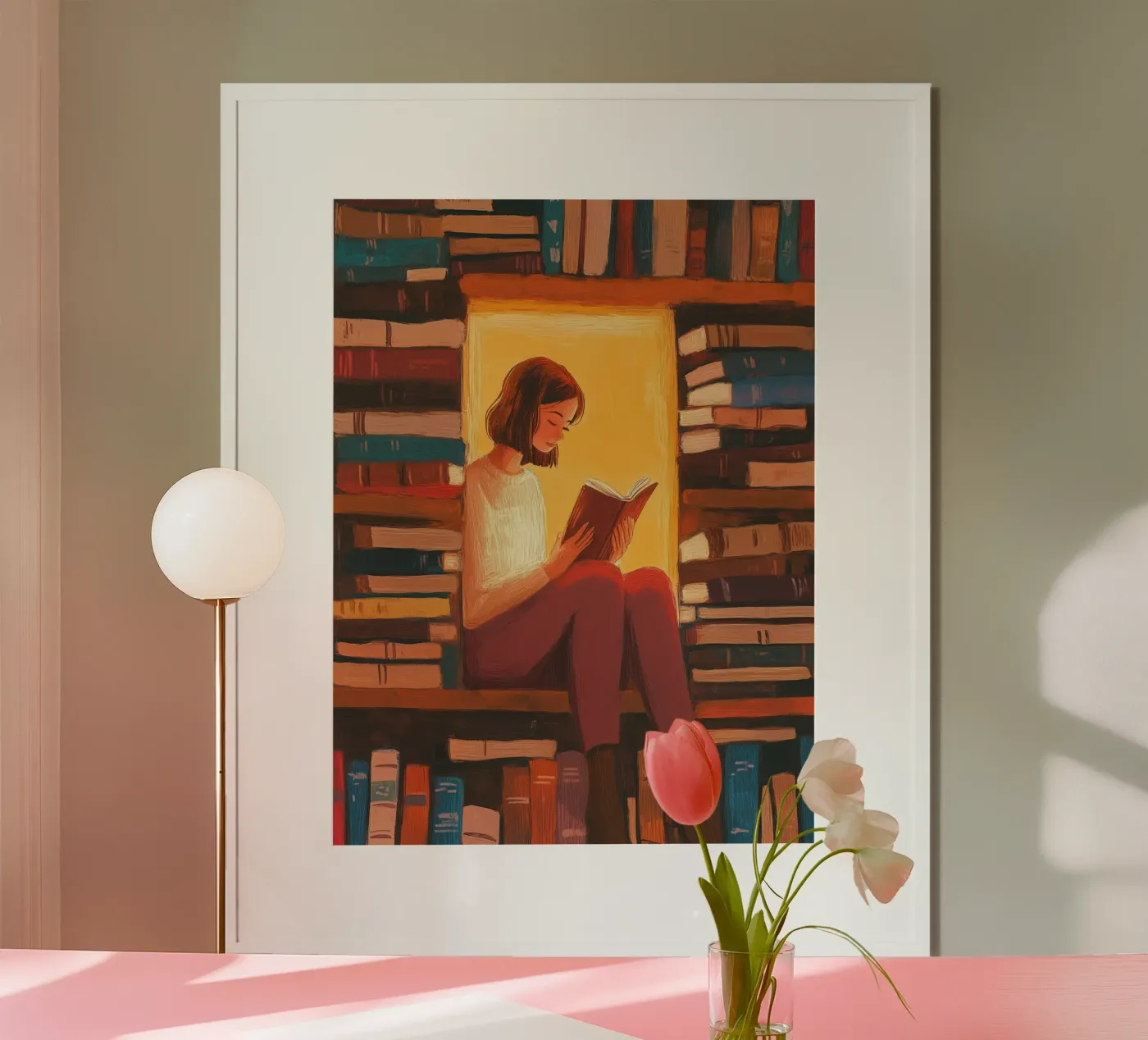 Cozy Library Reader poster da Freya