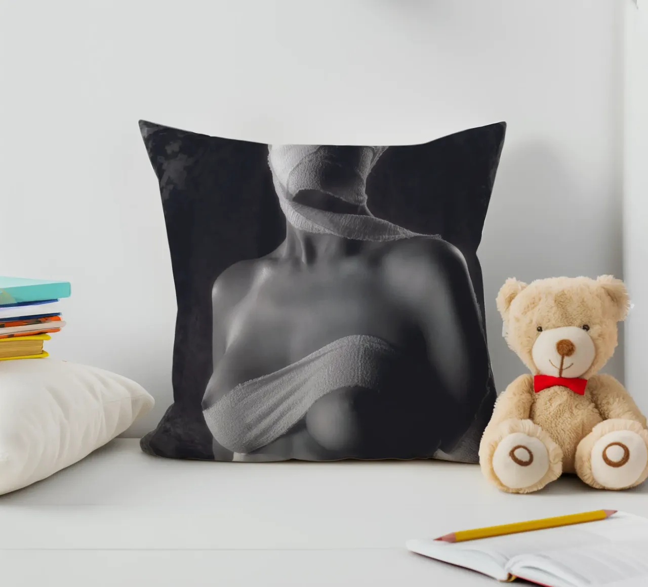 Ragazza bendata cuscino da Dave Hare Photography