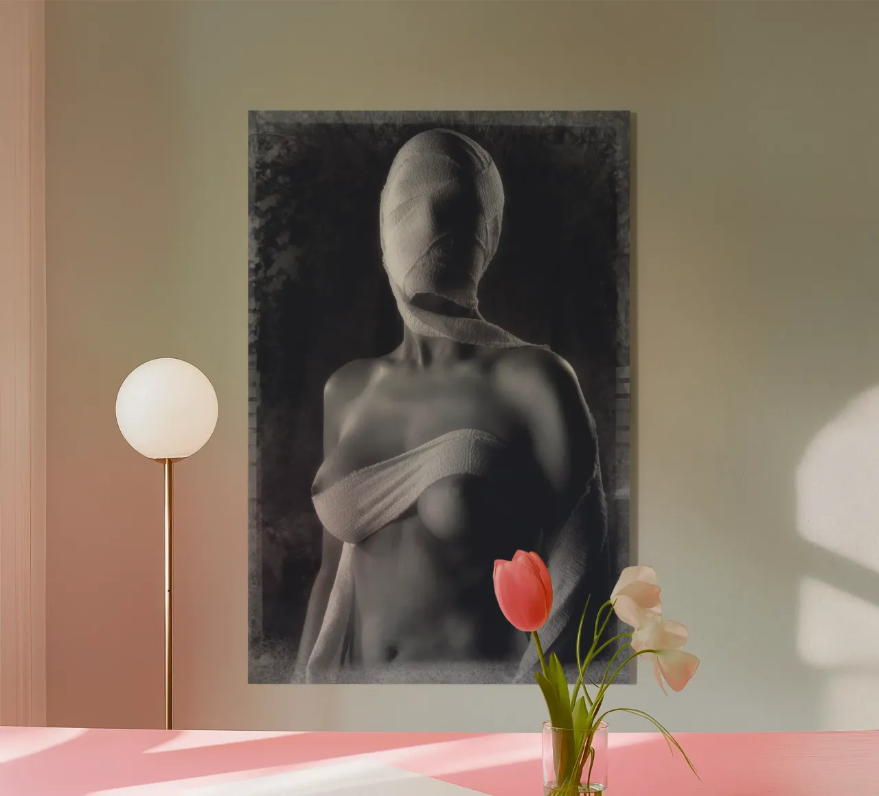 Ragazza bendata plexiglass da Dave Hare Photography