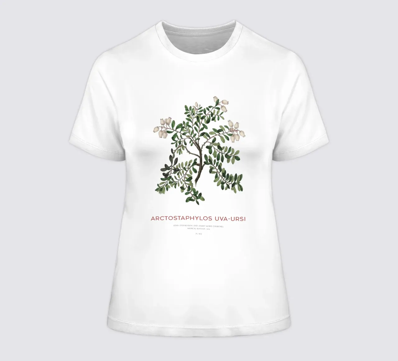 Uva ursina o Arctostaphylos Uva-ursi t-shirt da donna da Vintagrafica