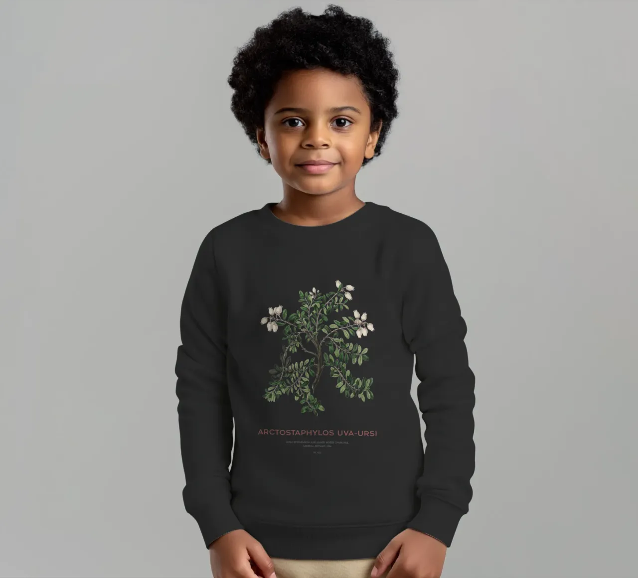 Bearberry or Arctostaphylos Uva-ursi kids sweatshirt by Vintagrafica