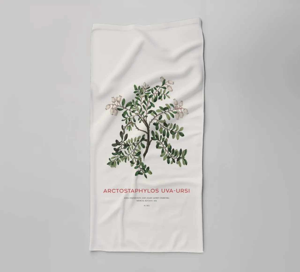 Bearberry or Arctostaphylos Uva-ursi towel by Vintagrafica