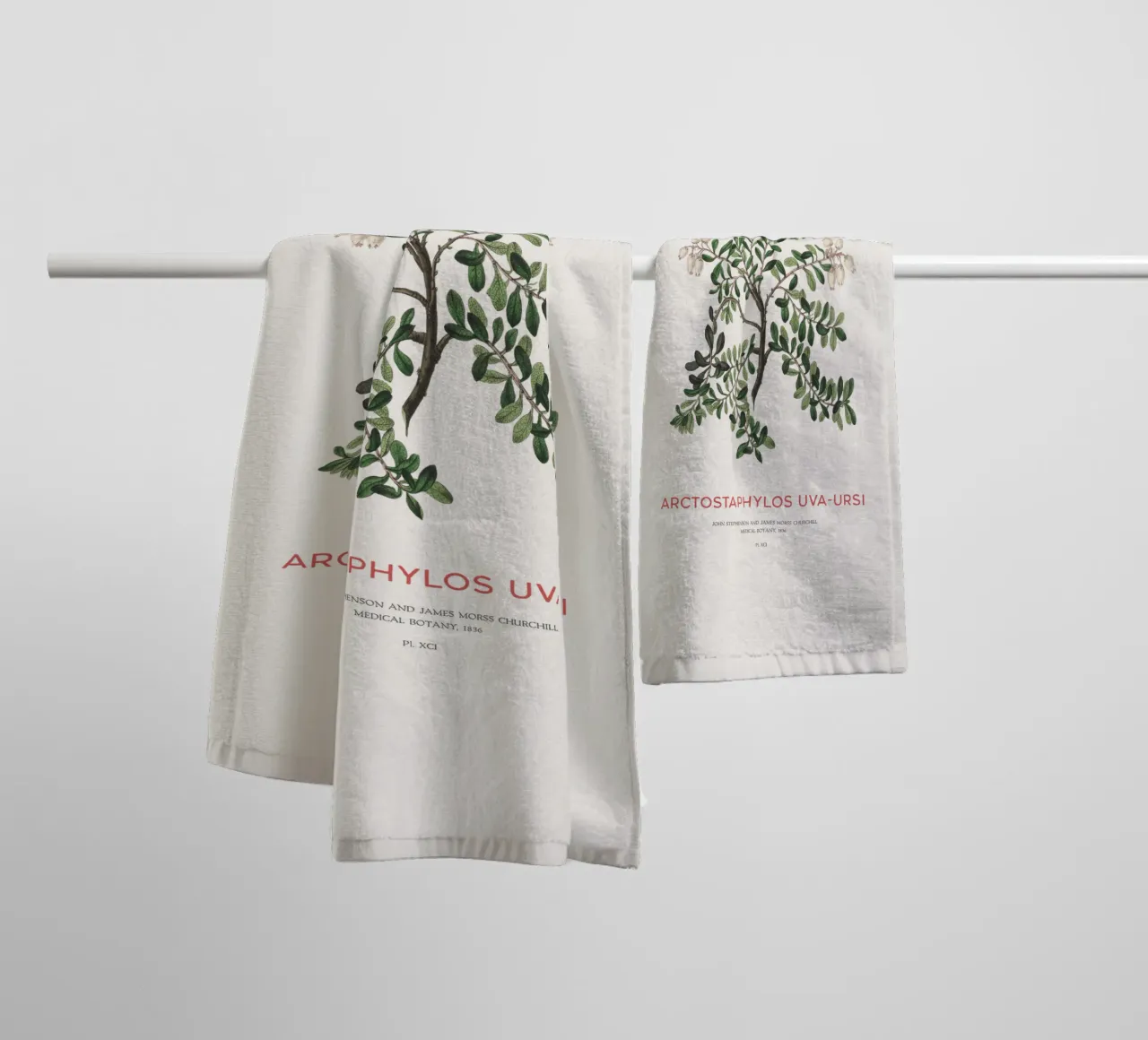 Bearberry or Arctostaphylos Uva-ursi towel by Vintagrafica
