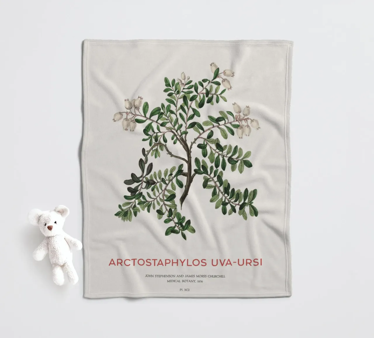 Bärentraube oder Arctostaphylos Uva-ursi Fleecedecke von Vintagrafica