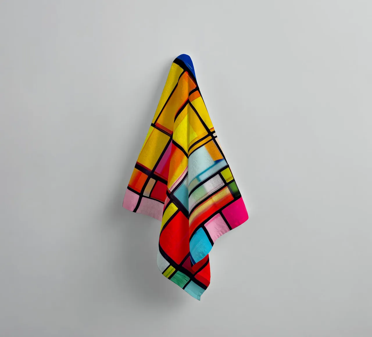 Vetrate ispirate a Mondrian asciugamano da bagno da Autofocus