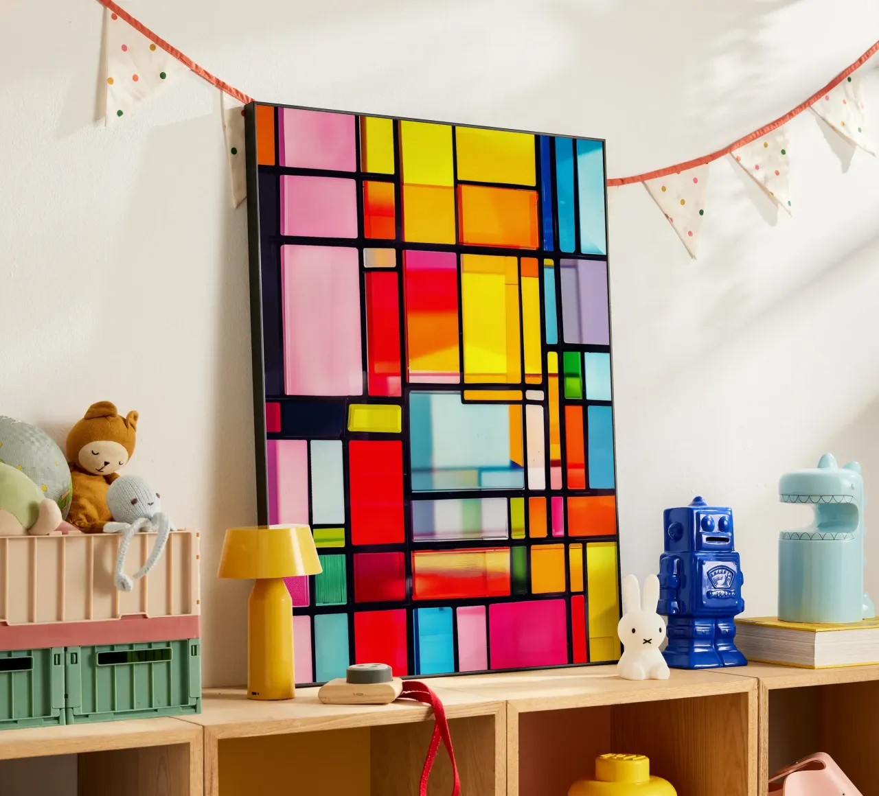 Vetrate ispirate a Mondrian alluminio dibond da Autofocus