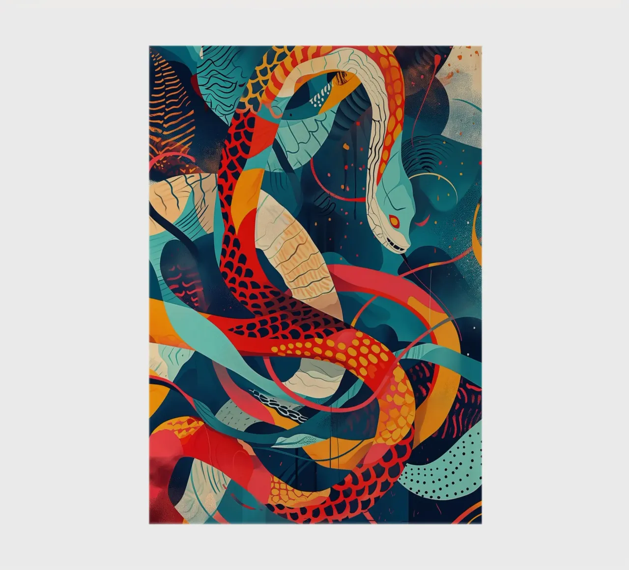 Abstract water snakes | Between street art and ukiyo-e notebook by Autofocus
