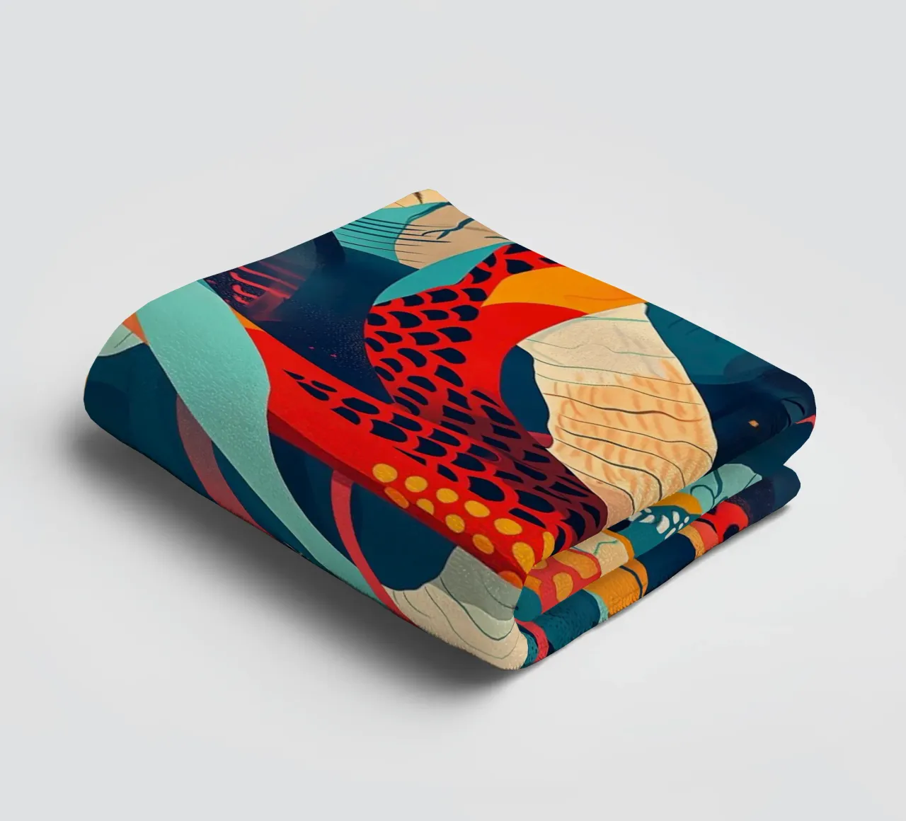 Abstract water snakes | Between street art and ukiyo-e towel by Autofocus
