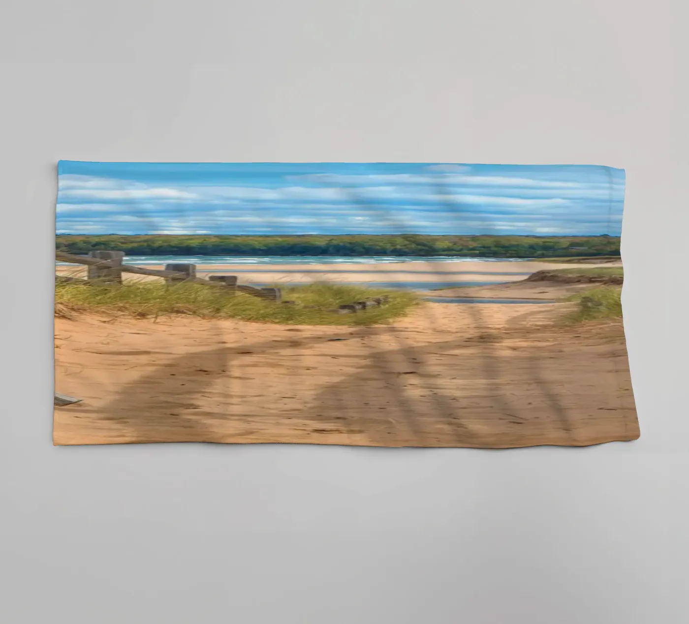 Beach Path badhanddoek van Dave Hare Photography