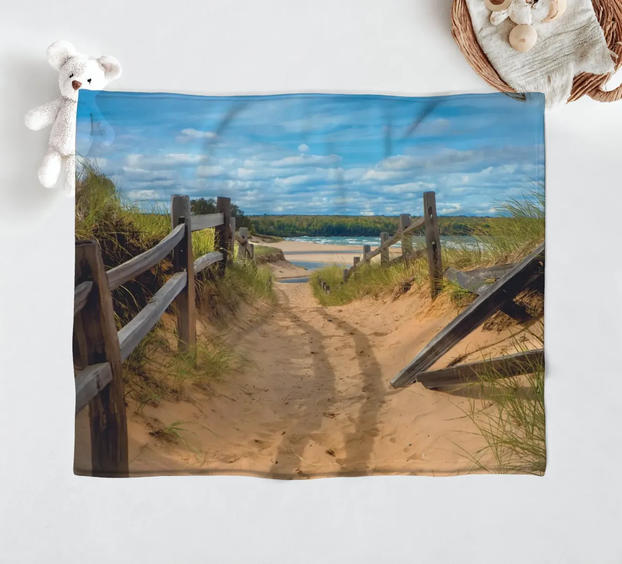 Beach Path fleecedeken van Dave Hare Photography