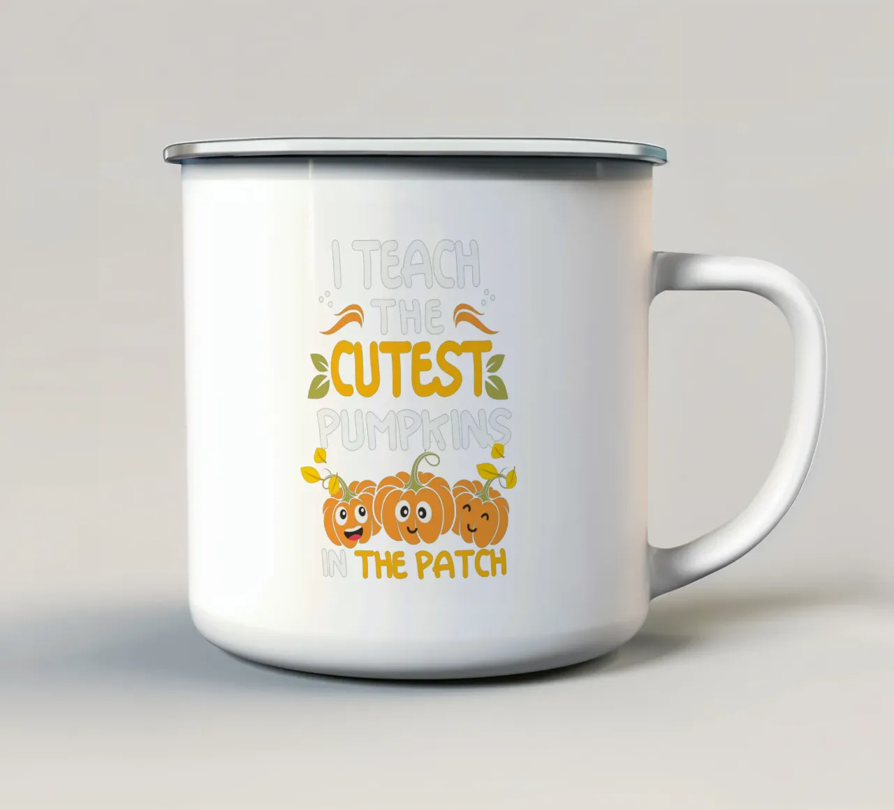 I teach the cutest pumpkins in the patch taza de esmalte de edsonramosart