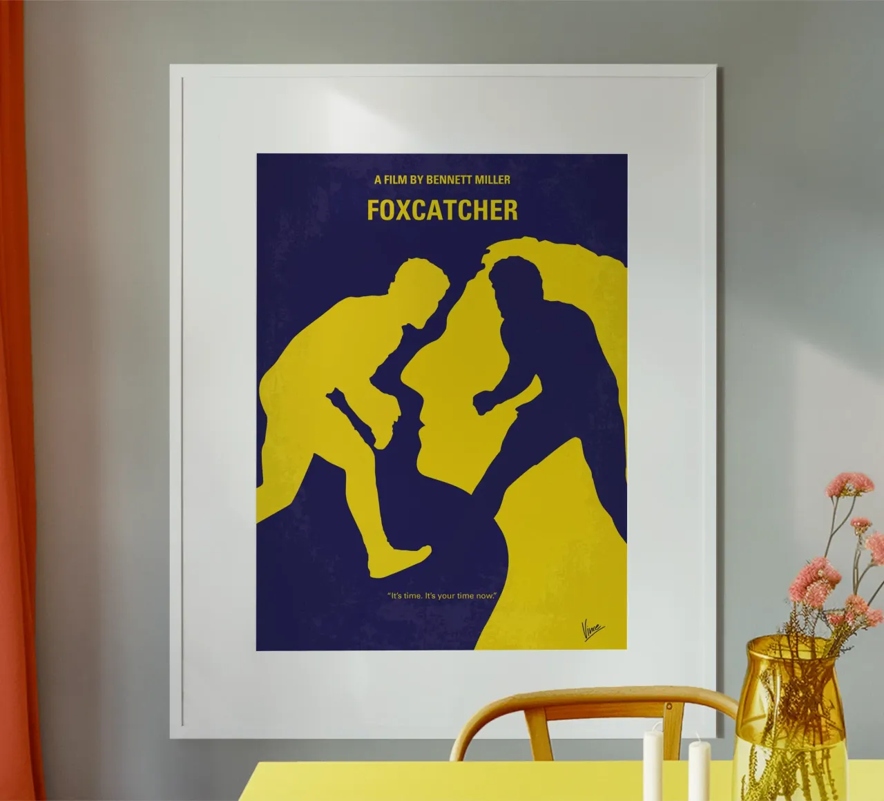 No788 My Foxcatcher minimal movie poster carta hahnemühle da Chungkong